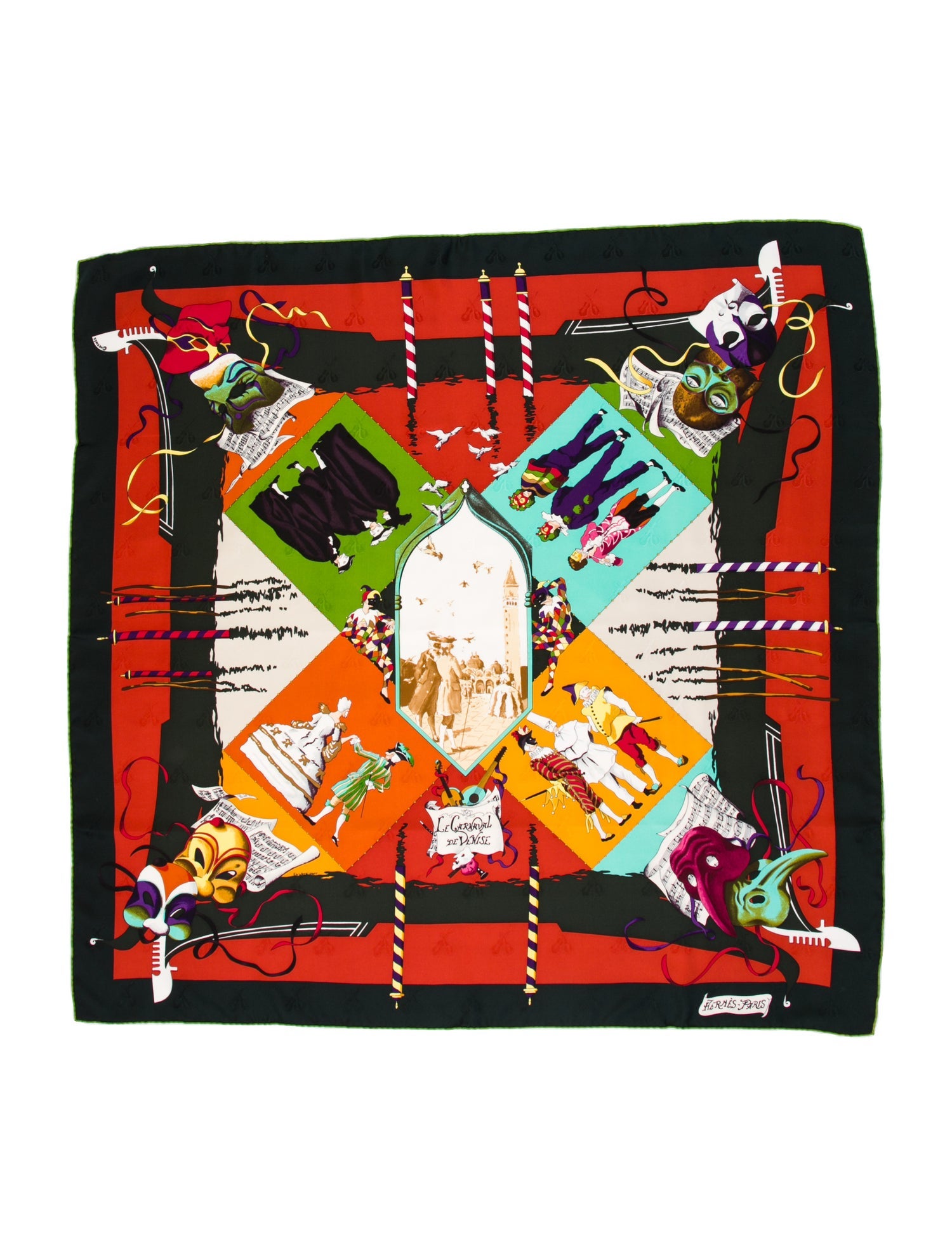 Hermès Le Carnaval de Venise Jacquard Silk Scarf